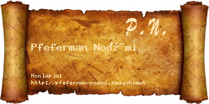 Pfeferman Noémi névjegykártya