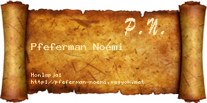 Pfeferman Noémi névjegykártya